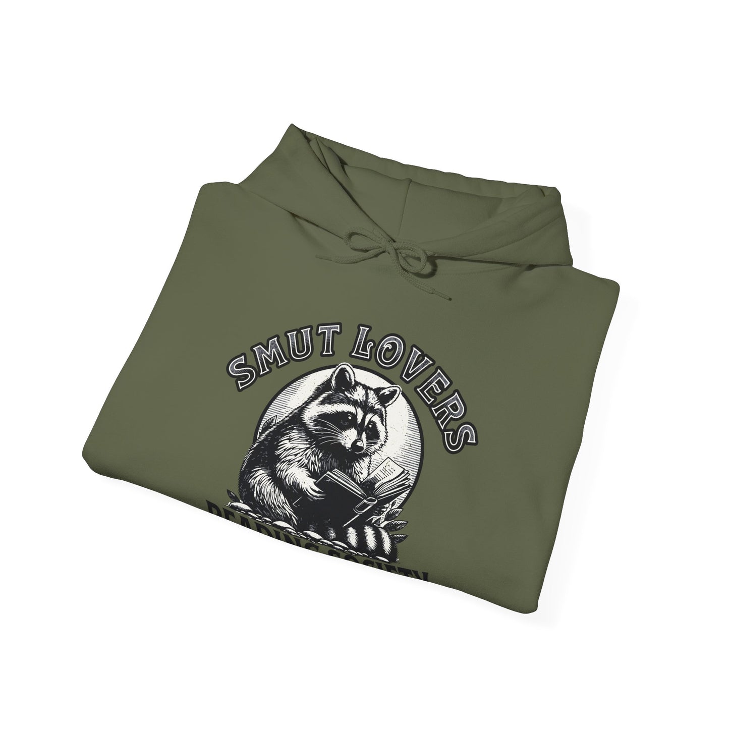 Smut Lovers Reading Society Raccoon-Themed Hooded Sweatshirt