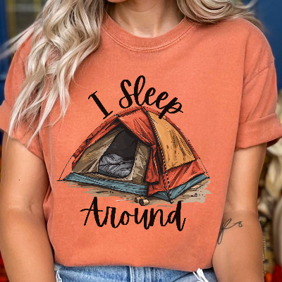 I Sleep Around Funny Camping T-Shirt
