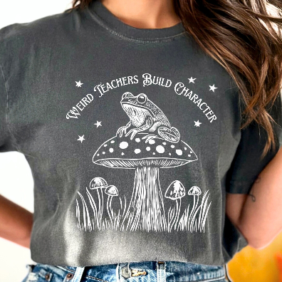 Wierd Teachers Build Character Whimsical Frog T-Shirt