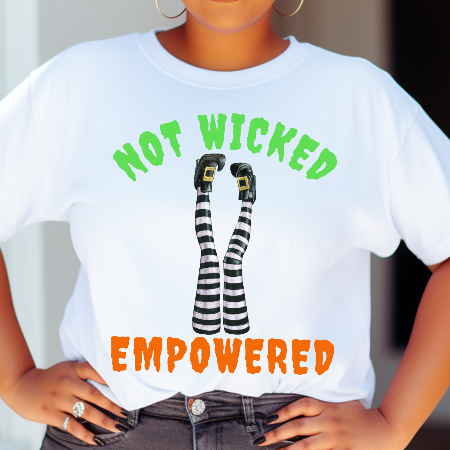 Not Wicked, Empowered Witch-Themed Women's Rights T-Shirt