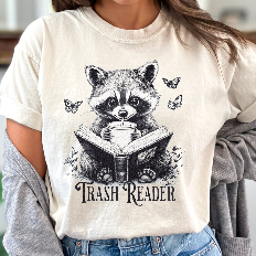 Trash Reader Raccoon Comfort Colors T-Shirt