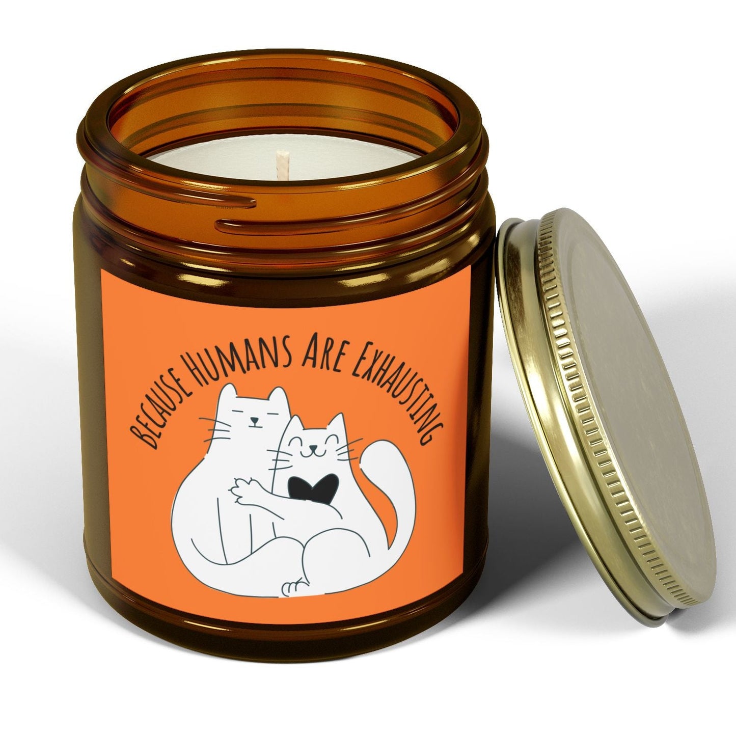 Hugging Cats Scented Soy Candle "Because Humans Are Exhausting"