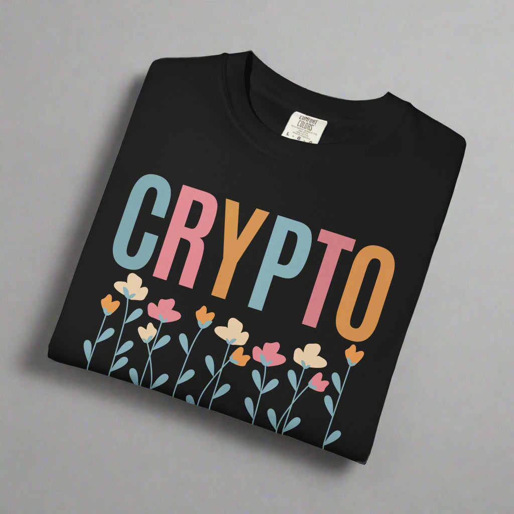 Crypto Mama Floral T-Shirt, Mother-to-be Gift, Maternity-Friendly Top