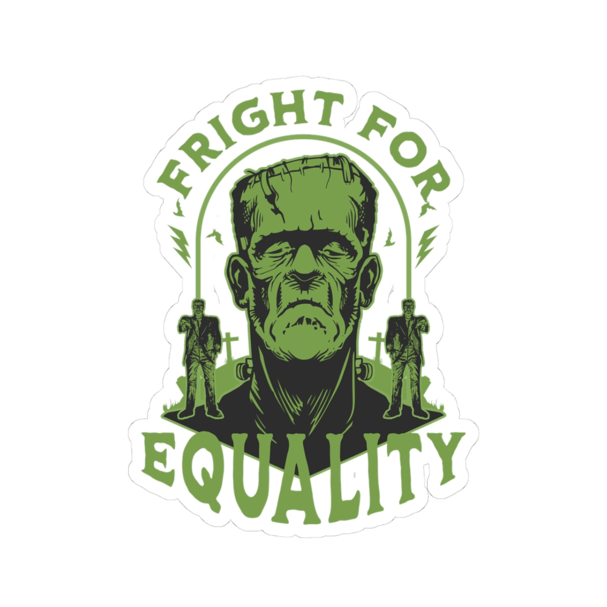 Frankenstein Political Satire 'Fright for Equality' Sticker, Protest Women's Rights Decal