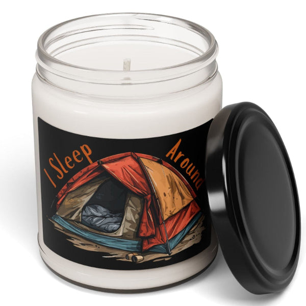 I Sleep Around Camping 9 oz Scented Soy Candle
