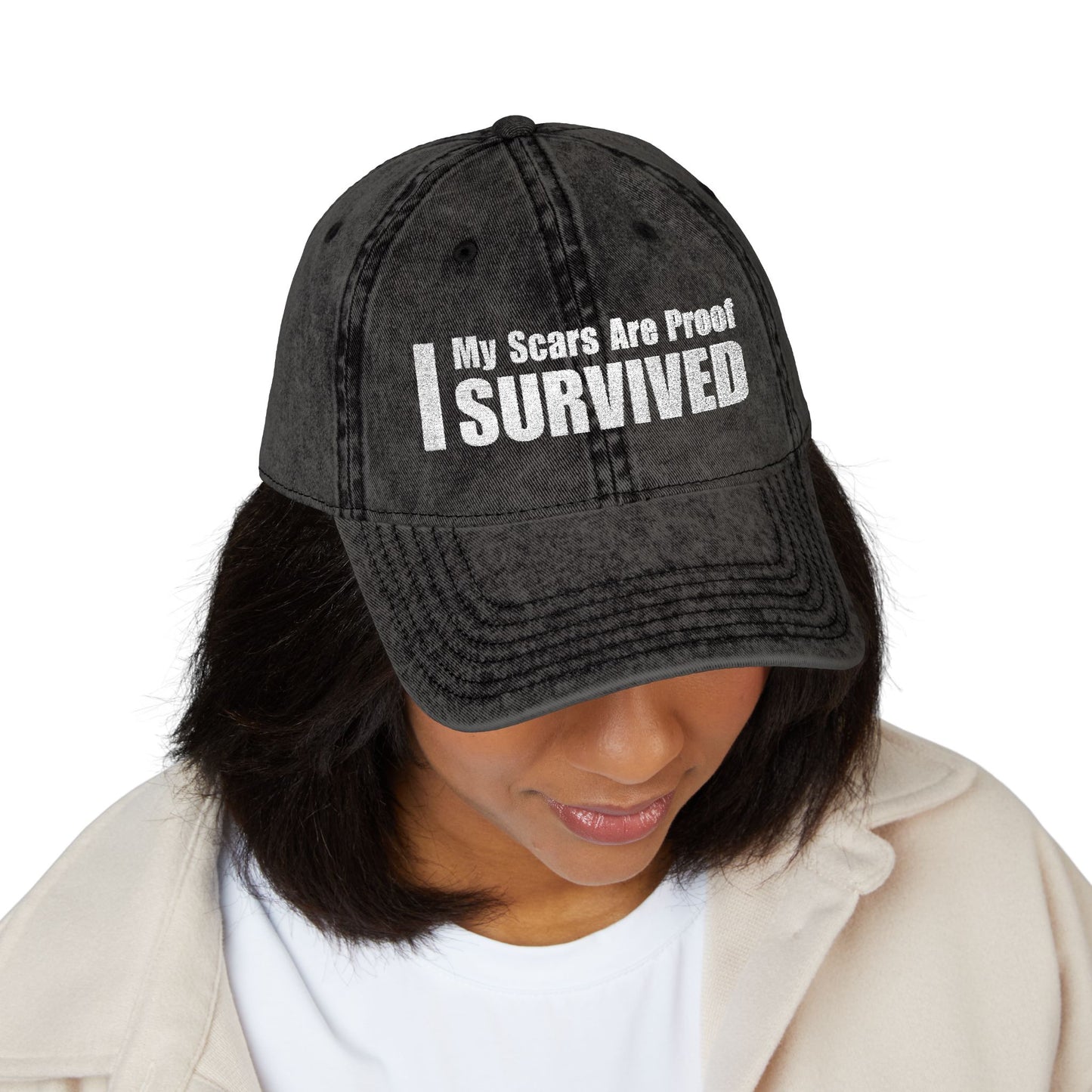 My Scars Are Proof I Survived Custom Survivor Vintage Embroidered Baseball Cap