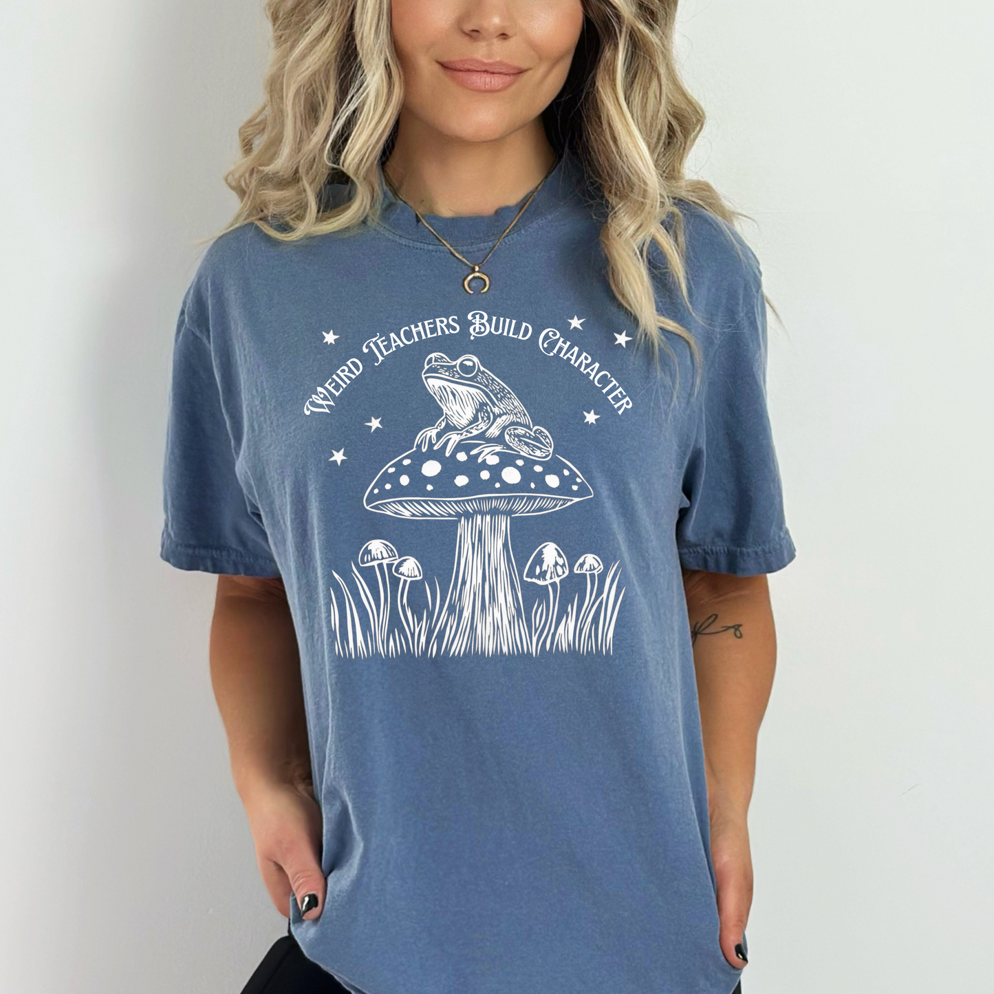 Wierd Teachers Build Character Whimsical Frog T-Shirt