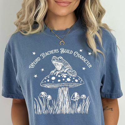 Wierd Teachers Build Character Whimsical Frog T-Shirt