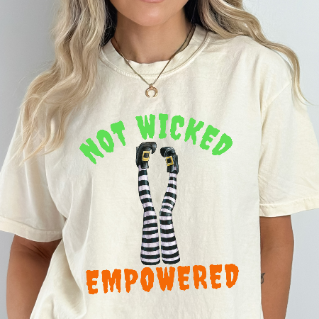 Not Wicked, Empowered Witch-Themed Women's Rights T-Shirt