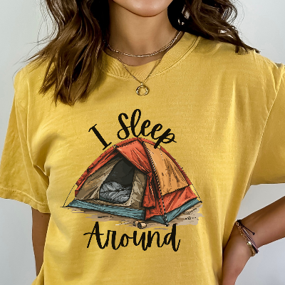 I Sleep Around Funny Camping T-Shirt