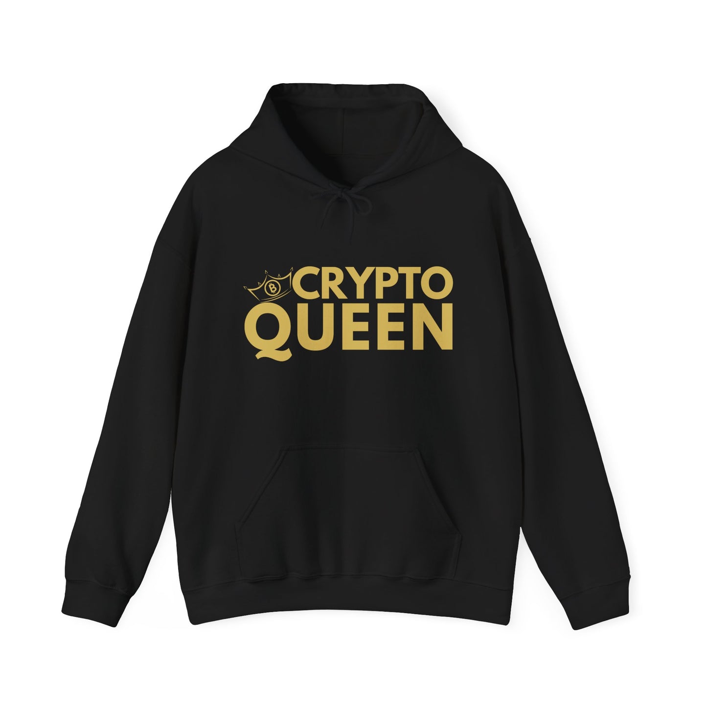 Crypto Queen Gildan 18500 Hoodie, Gift for Bitcoin Lover Tech Fan