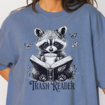 Trash Reader Raccoon Comfort Colors T-Shirt