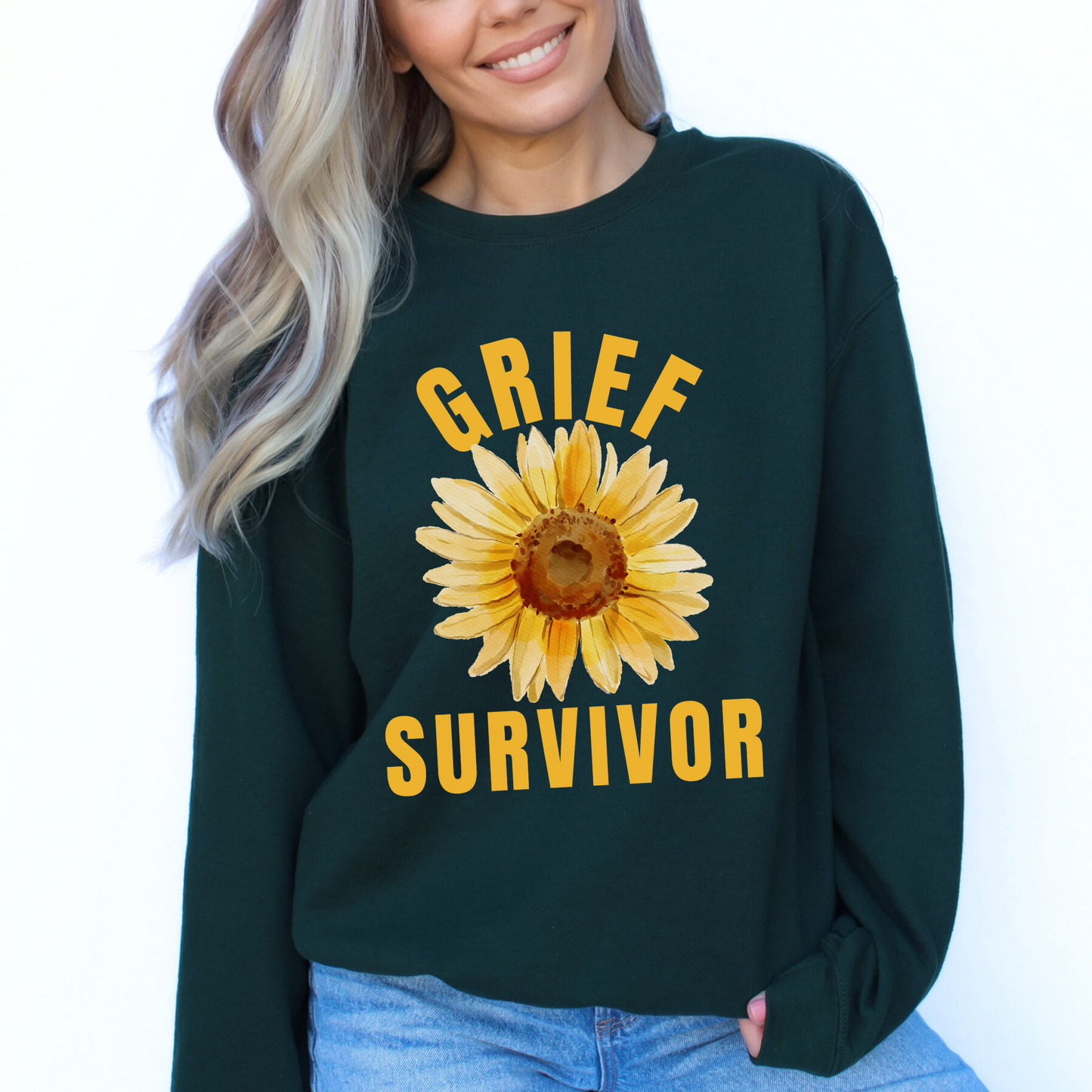 Sunflower Grief Survivor Crewneck Sweatshirt