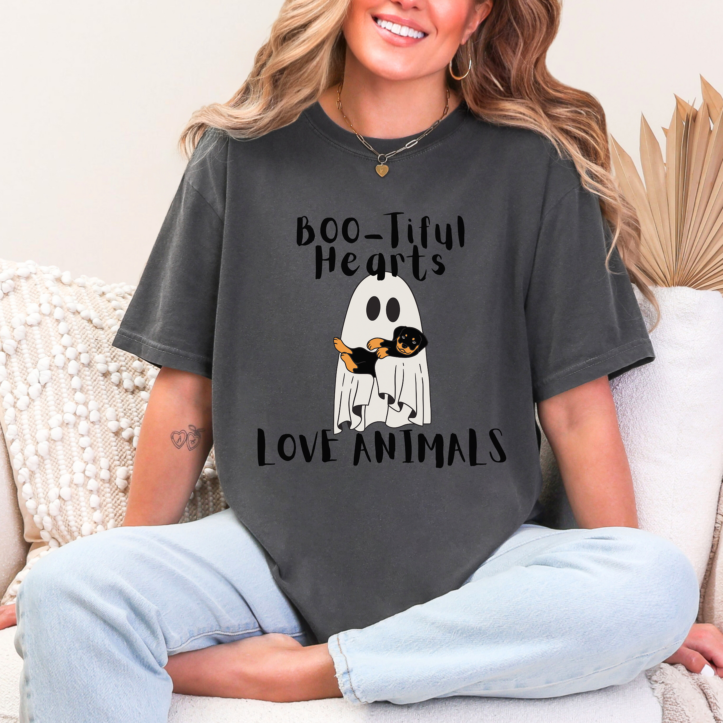 Boo-tiful Hearts Love Animals Halloween T-shirt