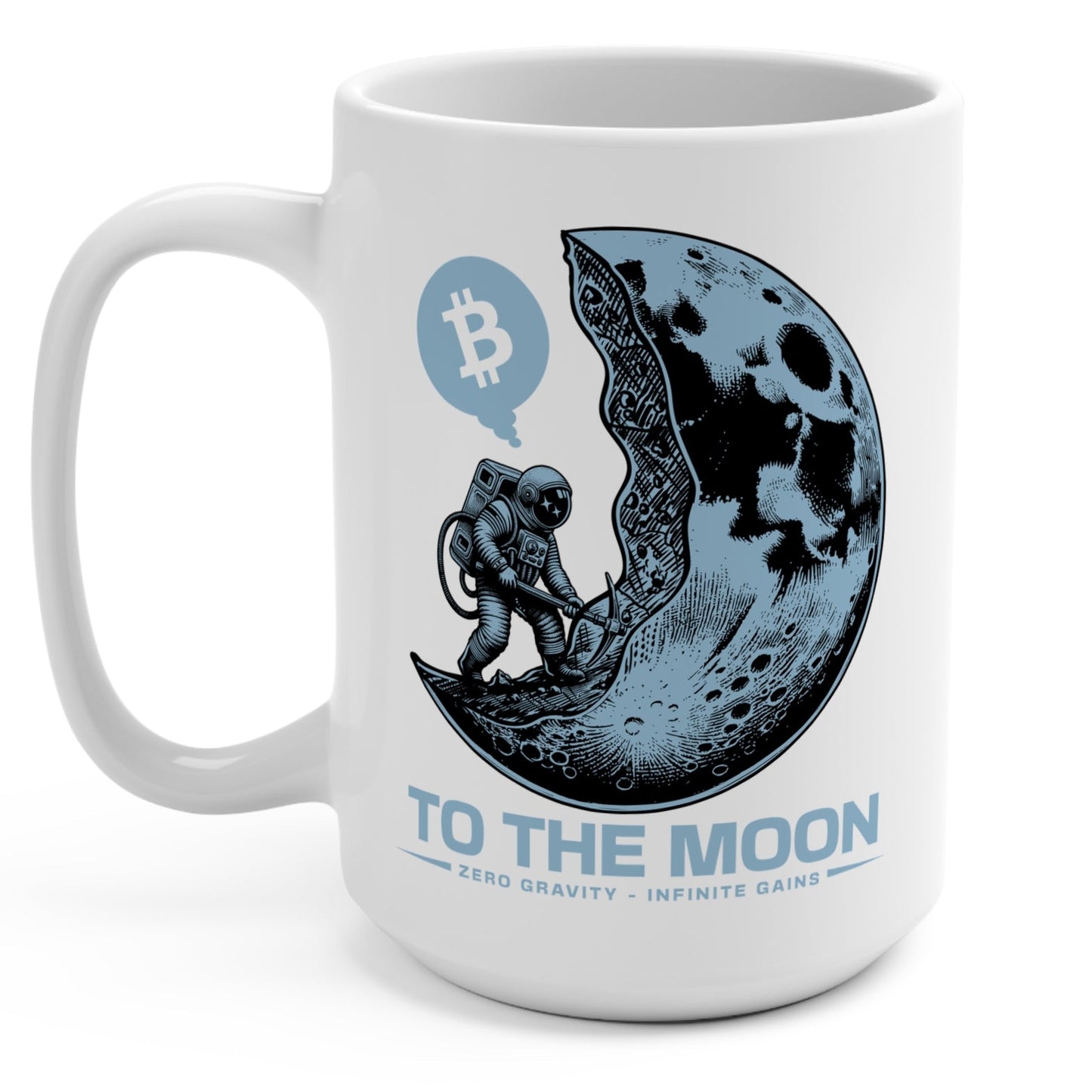 Crypto to the Moon Space-Themed Bitcoin 15 oz Mug