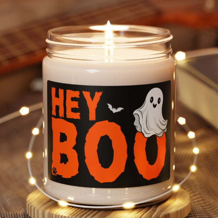 Hey Boo Halloween Spooky Ghost 9 oz Scented Soy Candle
