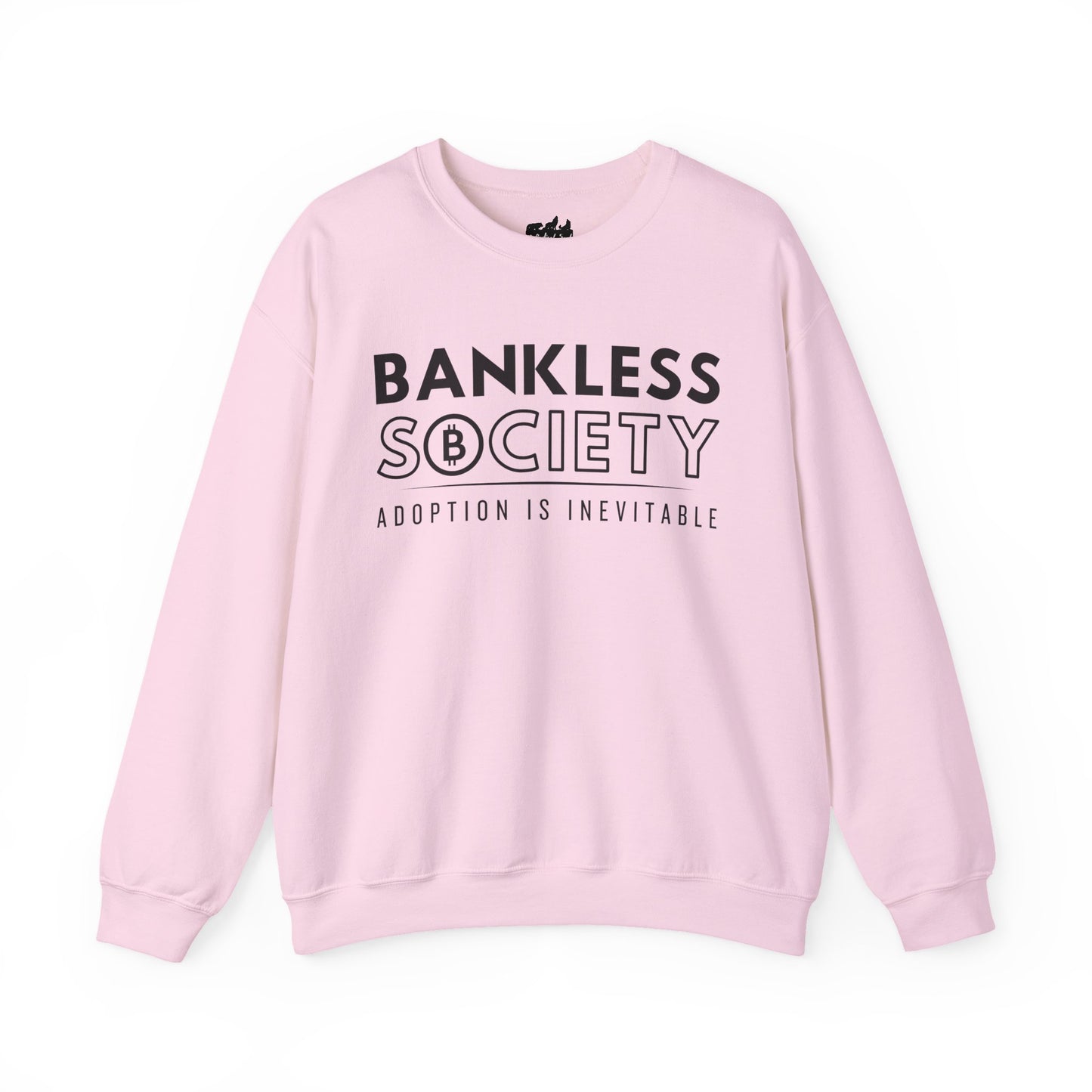 Bankless Society. Adoption is Inevitable Block Gildan Crewneck Sweatshirt, Best Gift for Bitcoin Fan