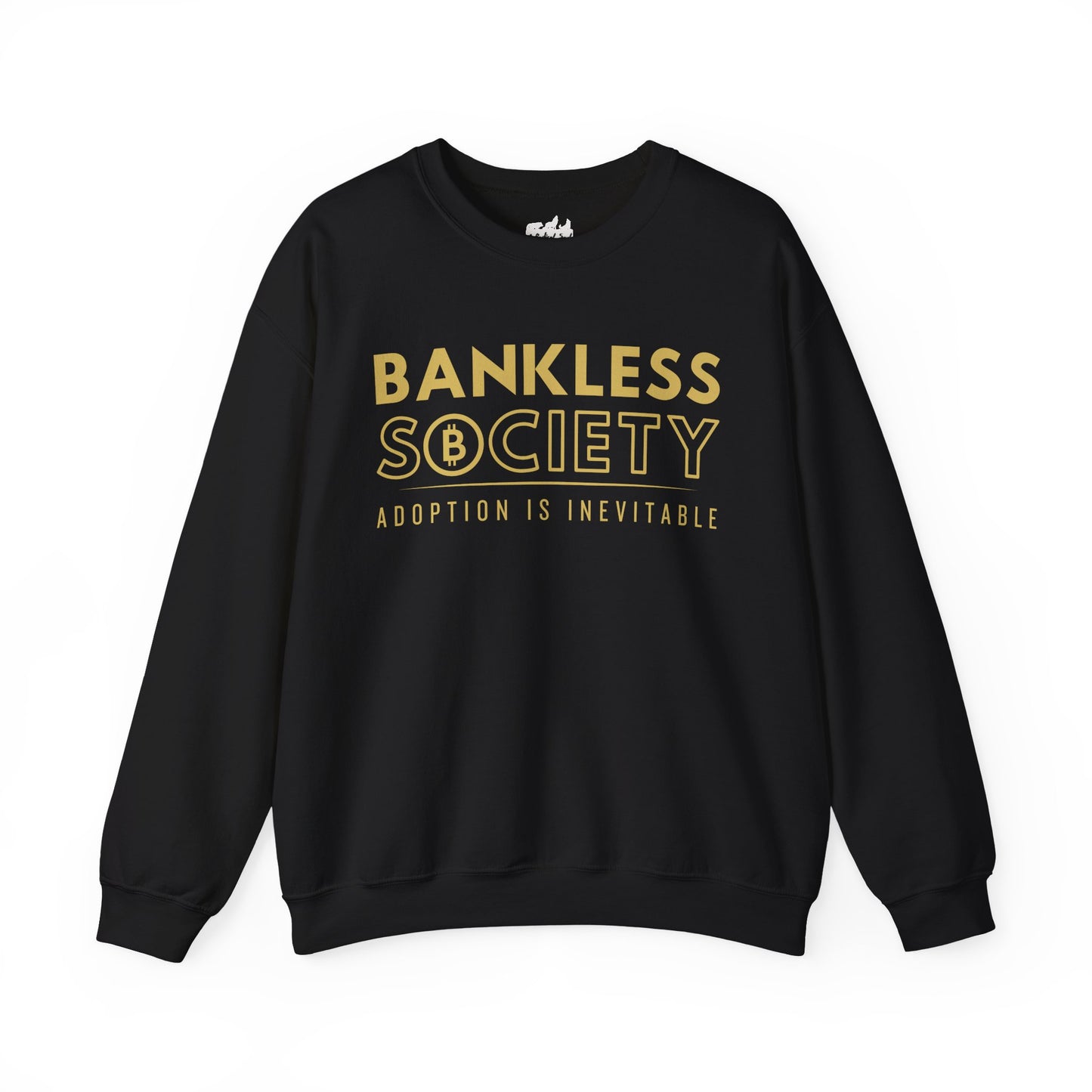 Bankless Society. Adoption is Inevitable Block Gildan Crewneck Sweatshirt, Best Gift for Bitcoin Fan