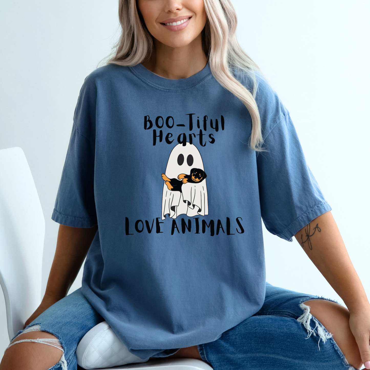 Boo-tiful Hearts Love Animals Halloween T-shirt