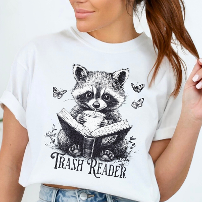 Trash Reader Raccoon Comfort Colors T-Shirt