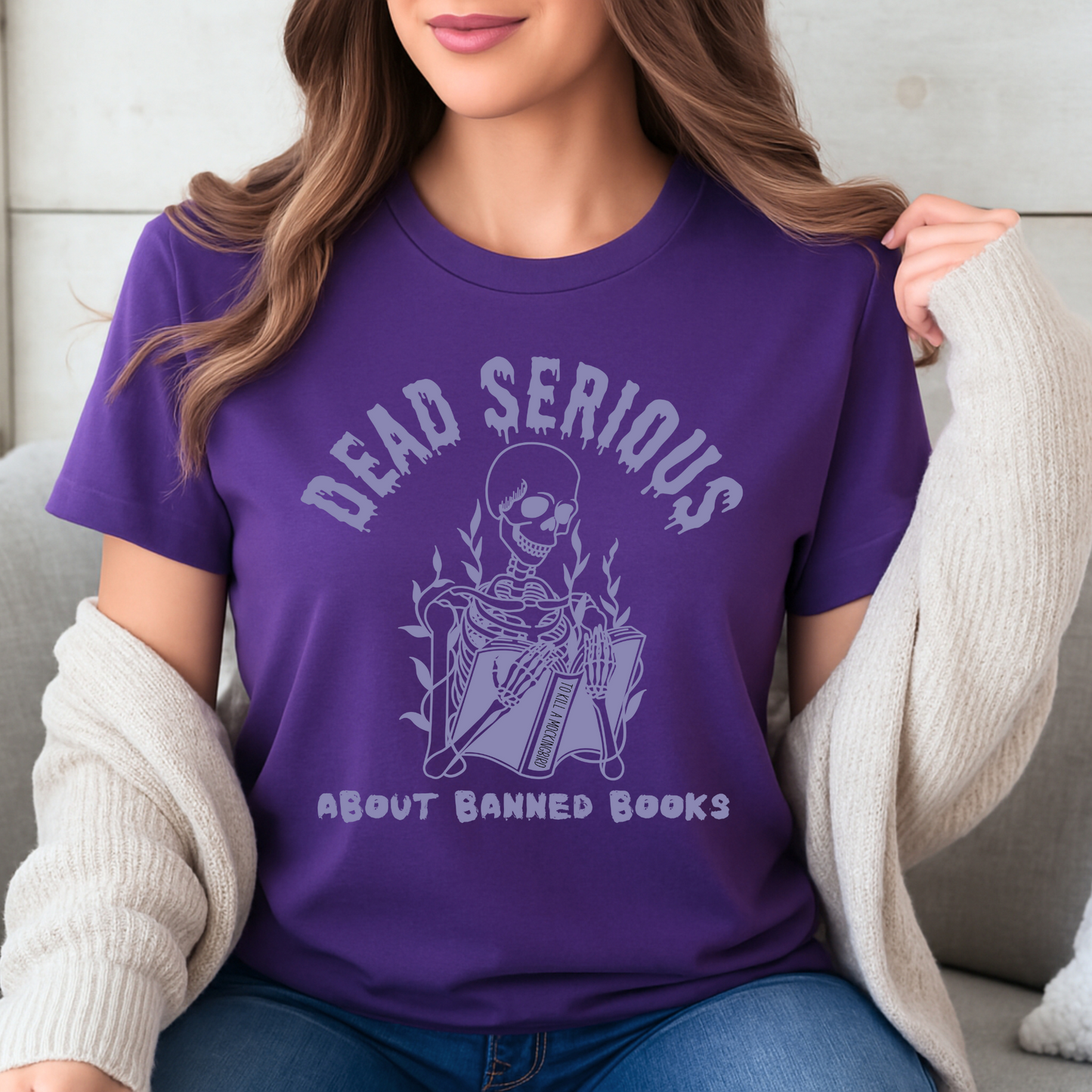 Dead Serious About Banned Books Halloween Bella Canvas T-Shirt