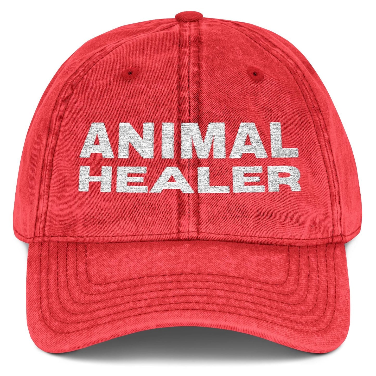 Animal Healer Custom Veterinarian Vintage Embroidered Cap