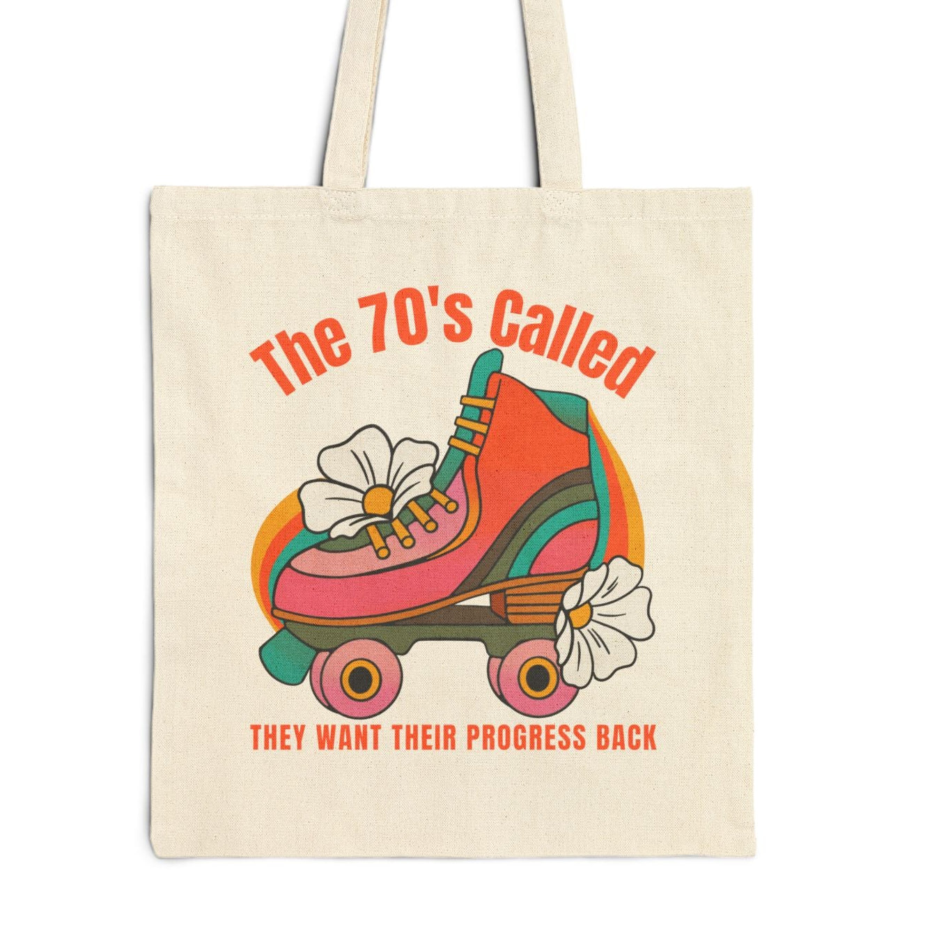 Politically Progressive Retro Feminist Roller Skate Tote Bag