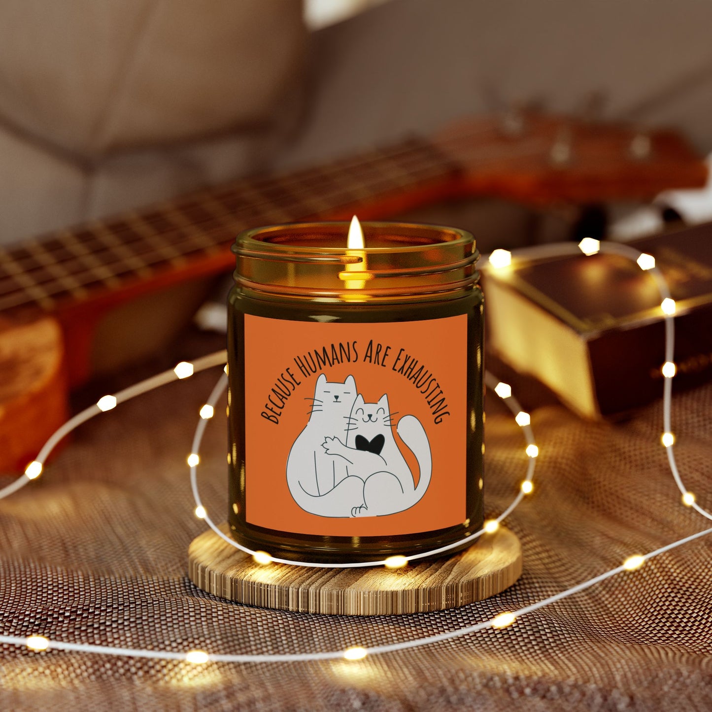 Hugging Cats Scented Candle "Because Humans Are Exhausting"