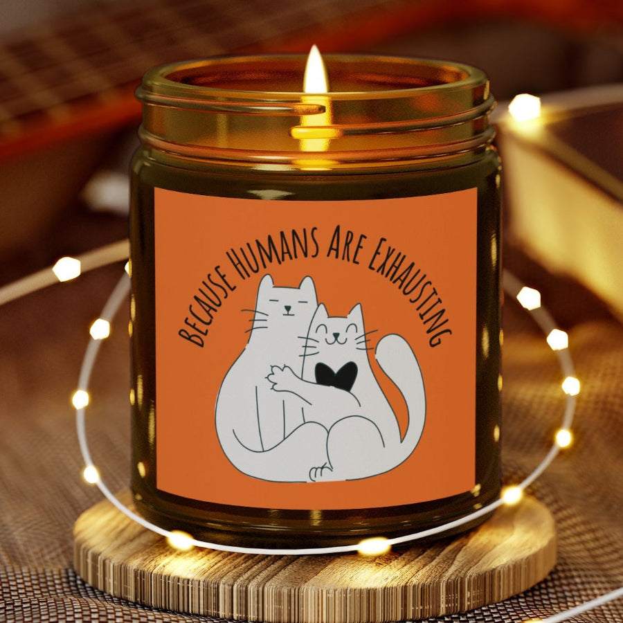 Hugging Cats Scented Soy Candle "Because Humans Are Exhausting"