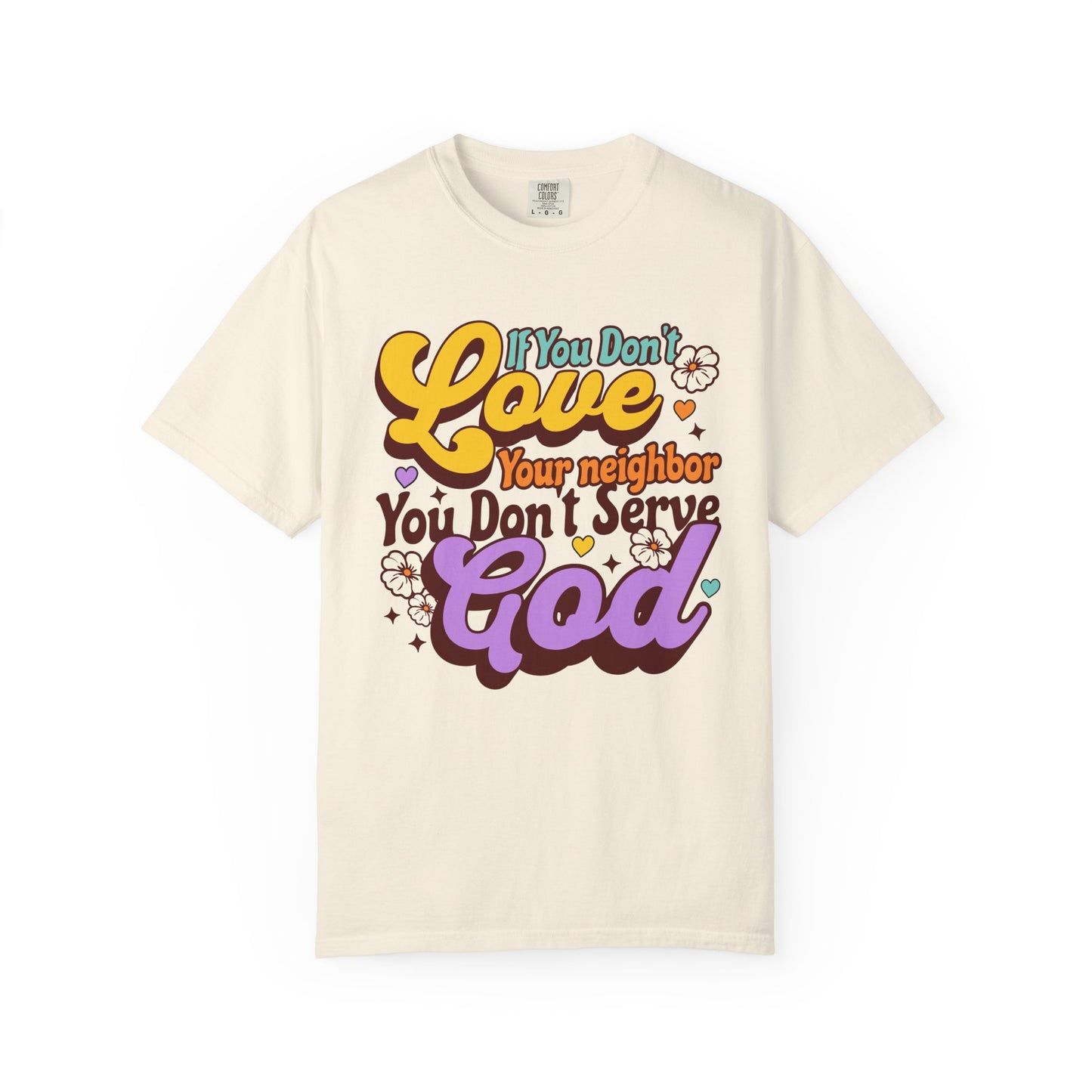 Progressive Christian Faith Tee Love Your Neighbor Retro Style T Shirt Gift for Spiritual Activist