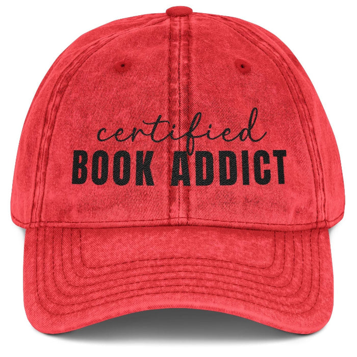 Certified Book Addict Embroidered Vintage Baseball Cap