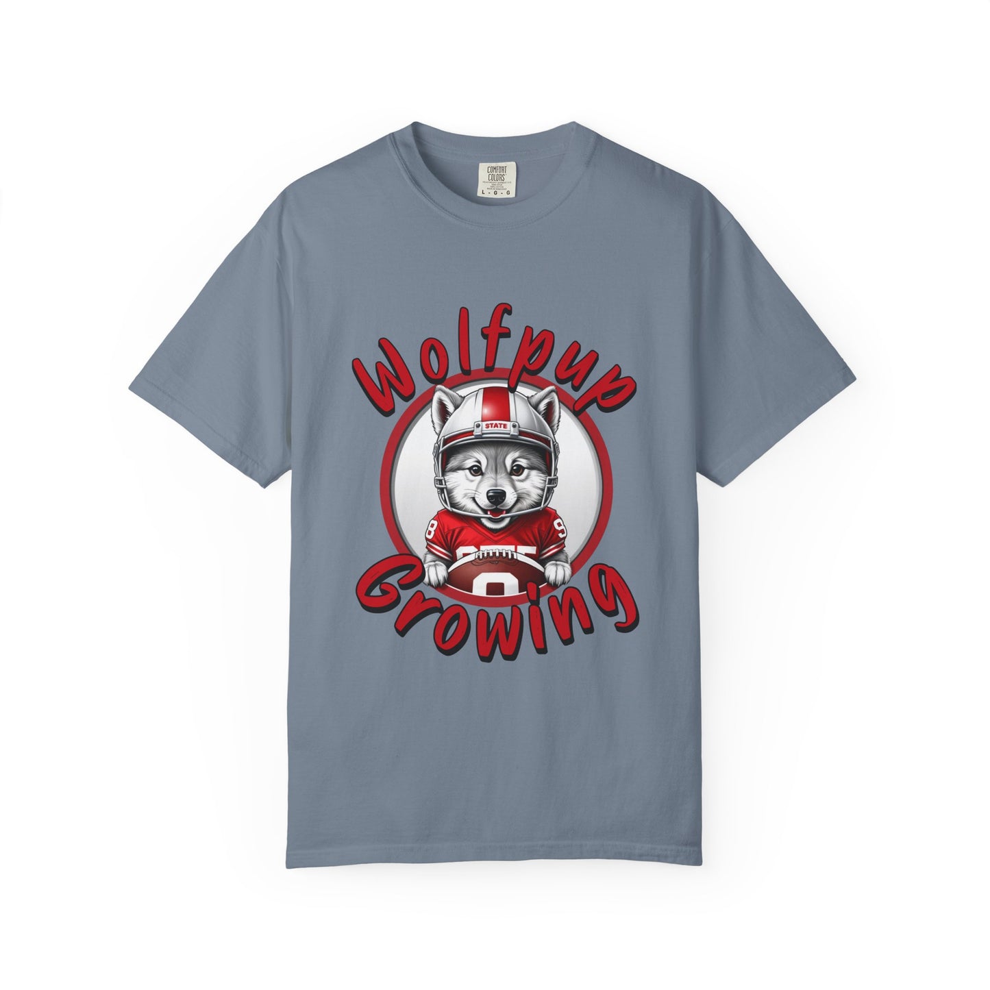 Wolfpup Growing Comfort Colors Maternity-Friendly T-Shirt for Wolfpack Mom-to-be