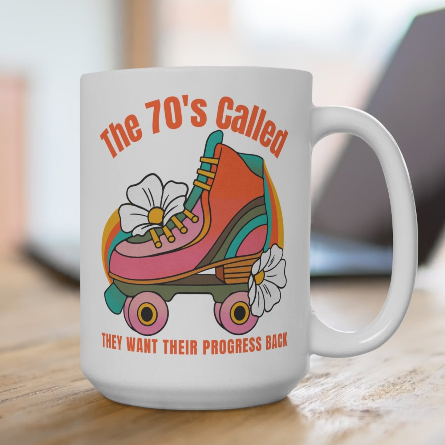 Feminist Retro 70's Roller Skate Coffee Mug