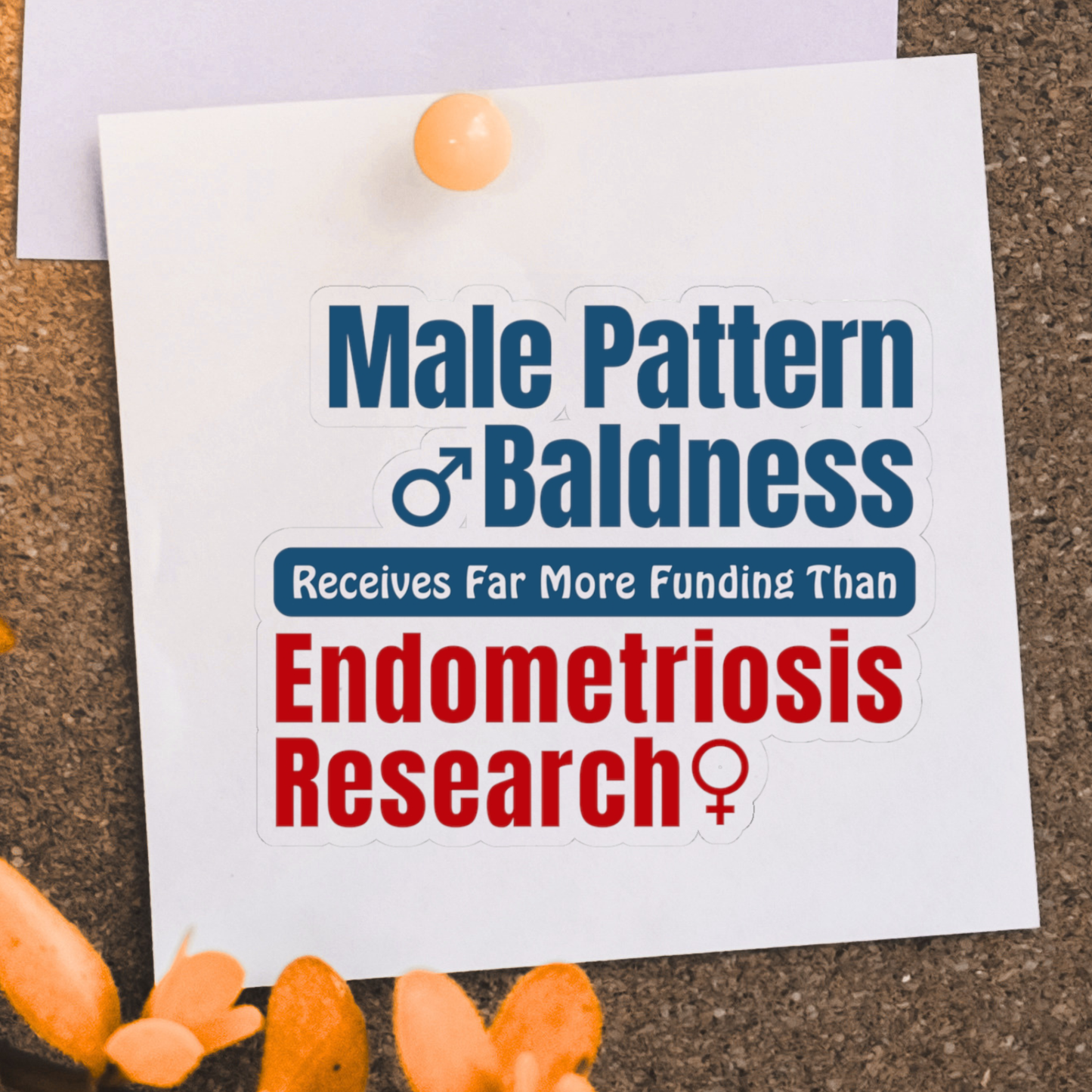 Feminist Protest Kiss-Cut Sticker, Women's Rights Political Satire Information, Baldness Endometriosis Research Decal, Hex The Patriarchy