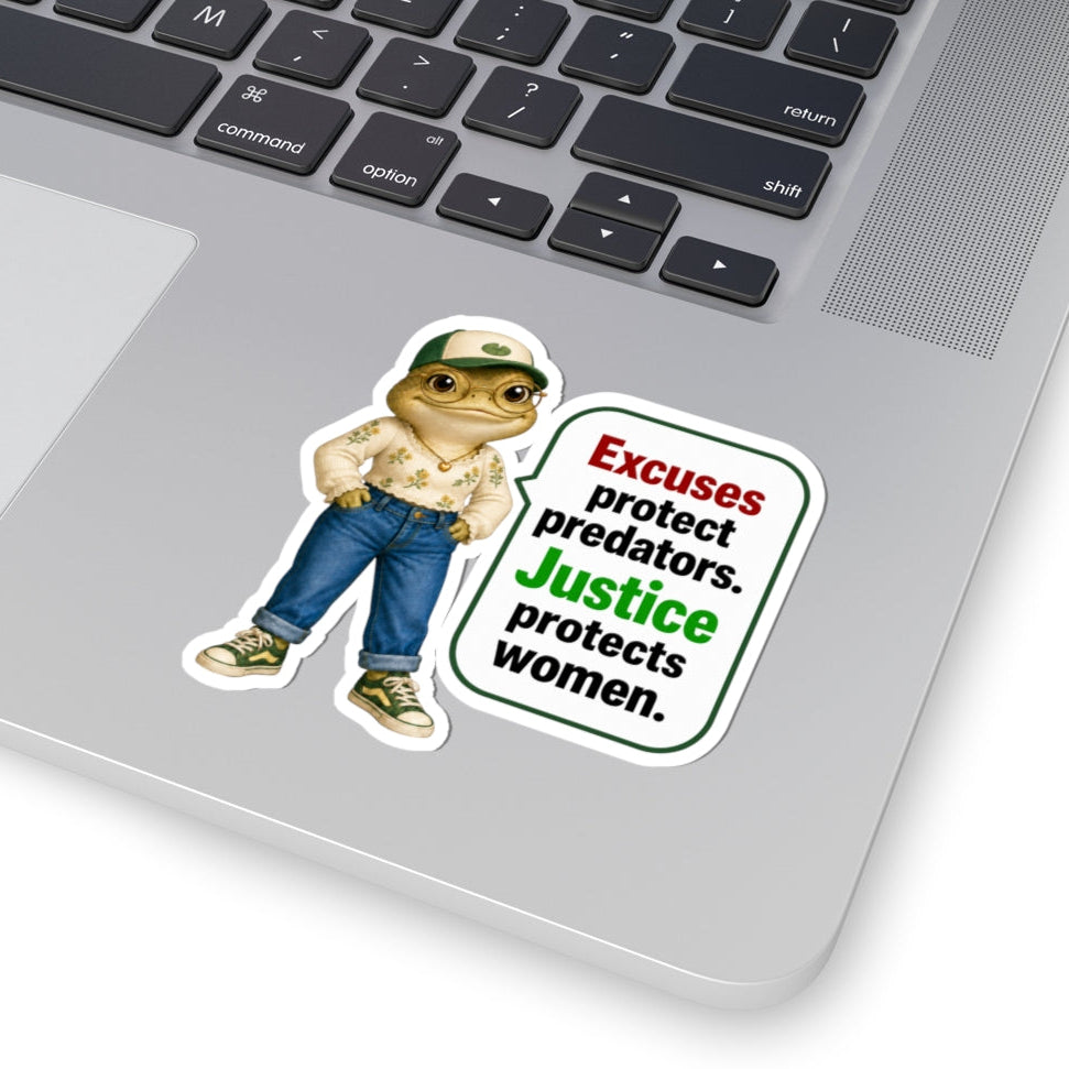 Feminist Frog Political Quote Sticker, Women's Rights SA Awareness, DV Ally, Protect Survivor Epstein Victim, Social Justice Activist, FDT