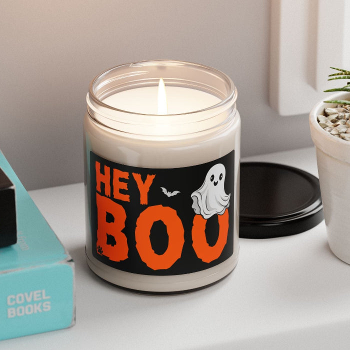 Hey Boo Halloween Spooky Ghost 9 oz Scented Soy Candle