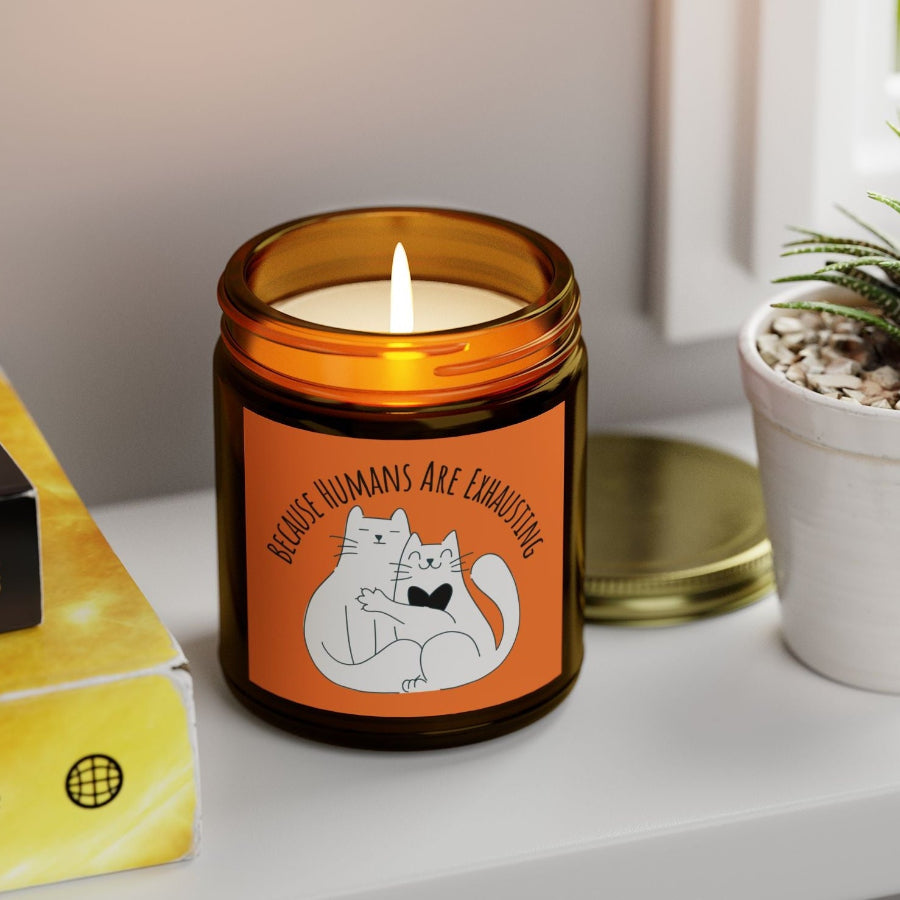 Hugging Cats Scented Soy Candle "Because Humans Are Exhausting"