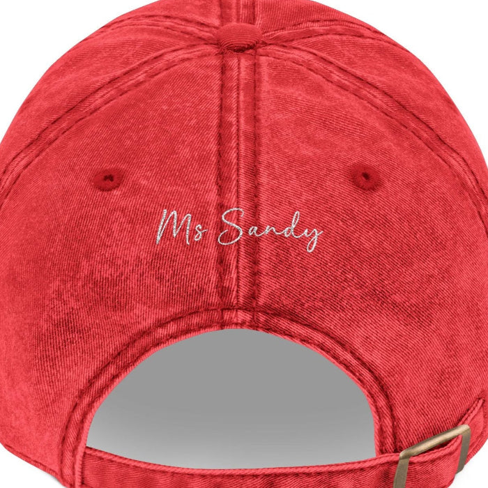 I Teach, What's Your Superpower Personalized Teacher Gift Embroidered Vintage Cap