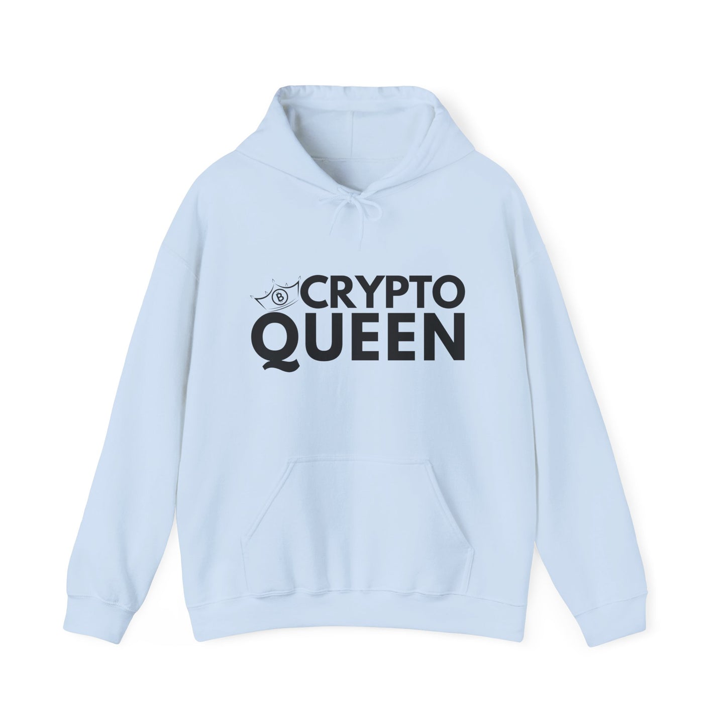 Crypto Queen Gildan 18500 Hoodie, Gift for Bitcoin Lover Tech Fan