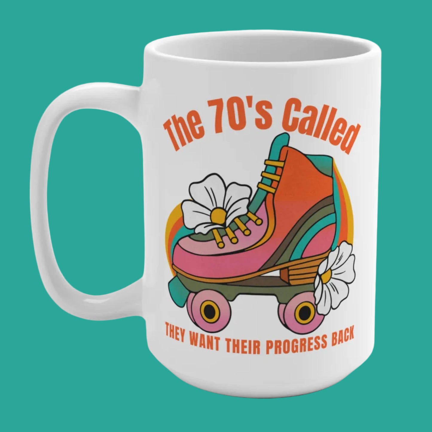 Feminist Retro 70's Roller Skate Coffee Mug