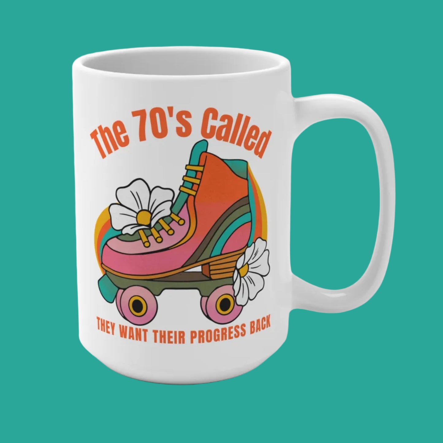 Feminist Retro 70's Roller Skate Coffee Mug