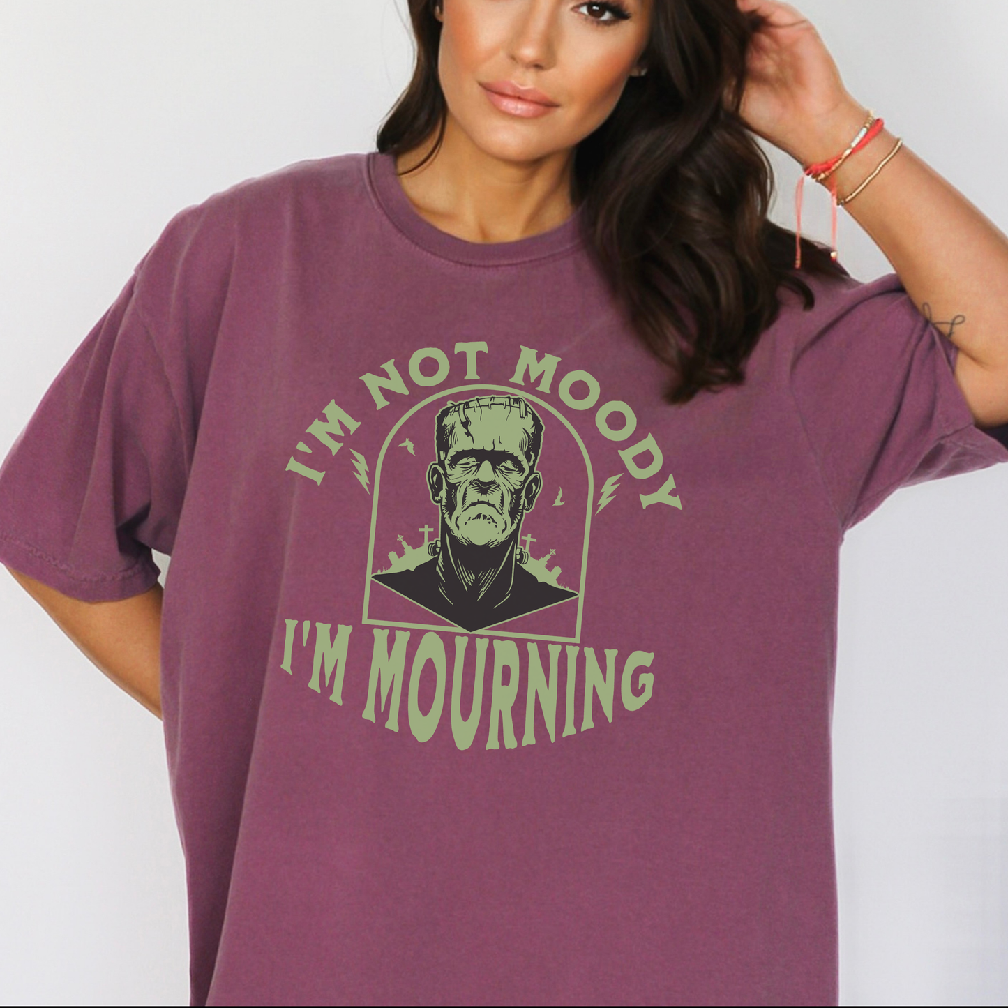 I'm Not Moody, I'm Mourning, Frankenstein Graphic Grief T-Shirt