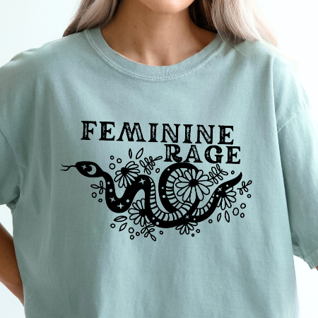Feminine Rage Snake Theme Comfort Colors T-Shirt