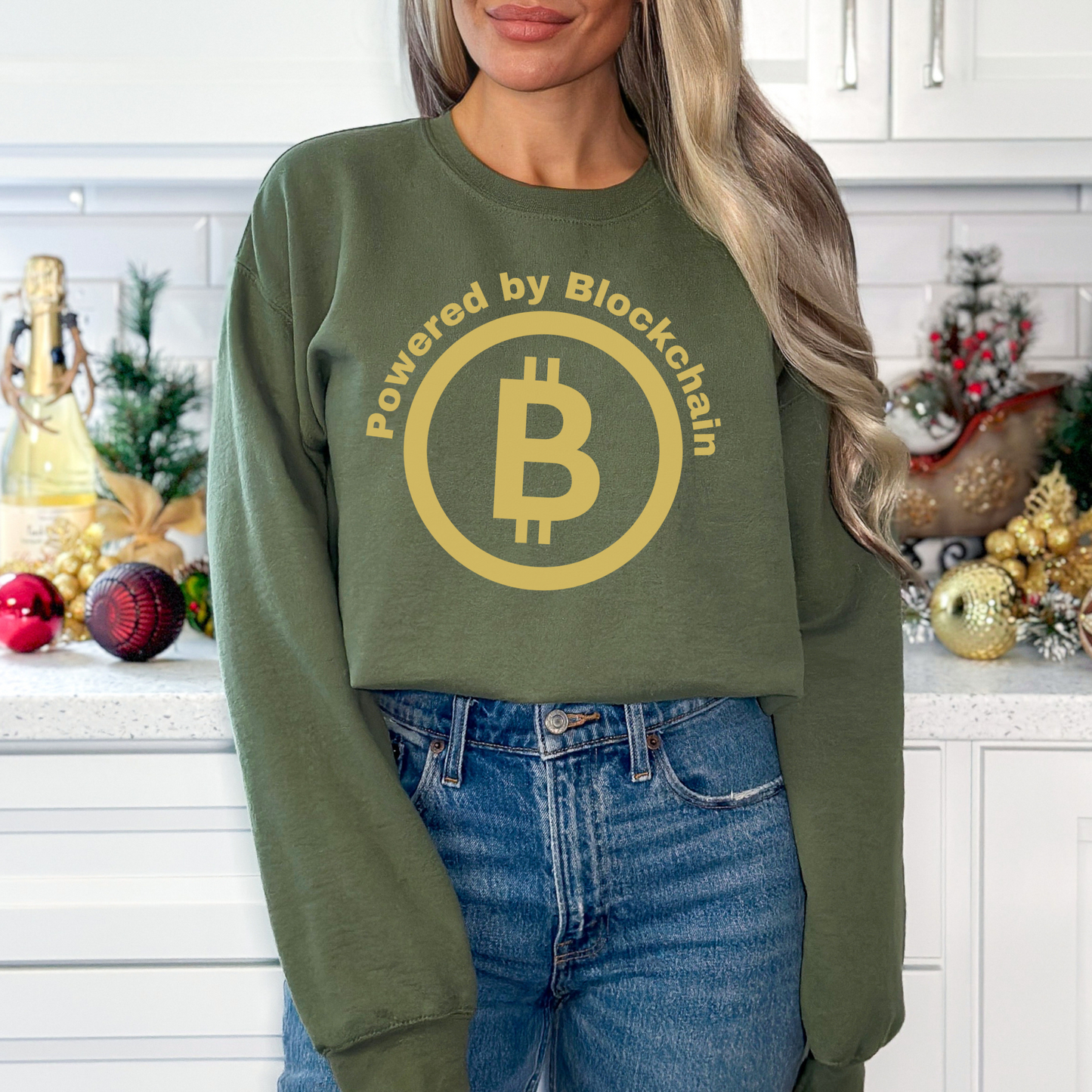 Powered by Blockchain Unisex Crypto Sweatshirt