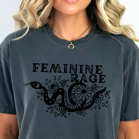 Feminine Rage Snake Theme Comfort Colors T-Shirt