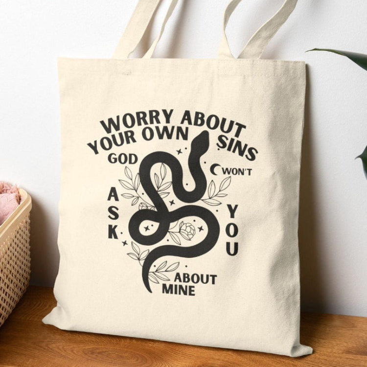 Worry About Your Own Sins Cotton Canvas Bag