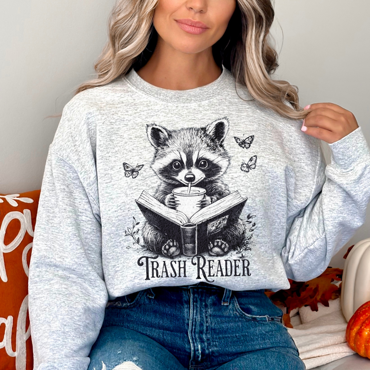 Cozy Raccoon Trash Reader Book Lover Sweatshirt