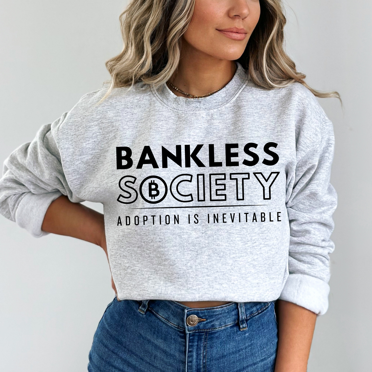 Bankless Society. Adoption is Inevitable Gildan Crewneck Sweatshirt