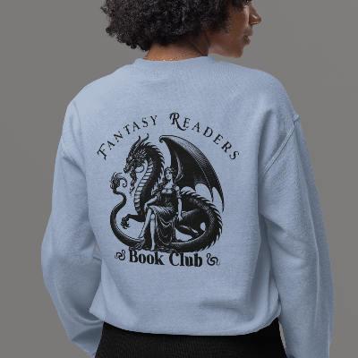 Fantasy Readers Book Club Dragon Front & Back Print Sweatshirt