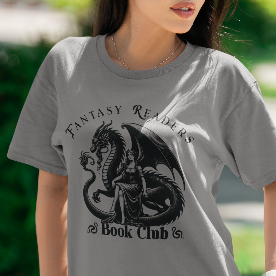 Fantasy Readers Book Club Dragon-Themed T-Shirt